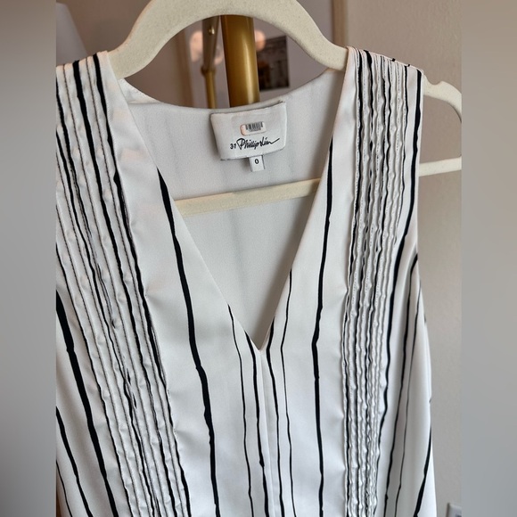 3.1 Phillip Lim High-Low Painted Black and White Sleeveless Dress- Size 0 - Picture 5 of 8